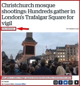 تجمع المئات من الأشخاص في ميدان طرف الأغر احتجاجًا على المجزرة الإرهابية في مسجدي نيوزلندا