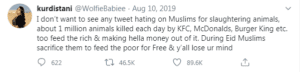 'kurdistani _I don’t want to see any tweet hating on Muslims for slaughtering animals,