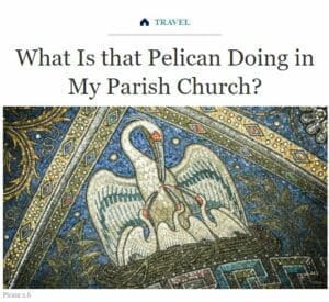 البجعة تجرح نفسها لتطعم صغارها رسم في الكنيسة فتبينوا