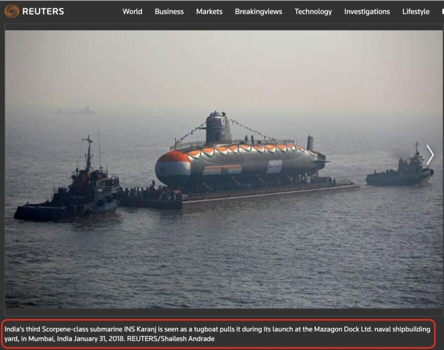 هذه صورة الغواصة الهندية INS Karanj ولم تتعرض للغرق