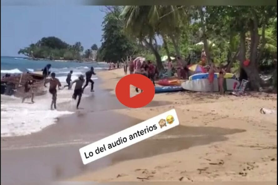 المقطع يظهر مهاجرين من الدومينيكان وصلوا شواطئ بورتوريكو