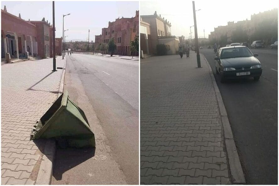 صورة حاوية القمامة تعد إلى حي أيت كظيف في المغرب وليس الجزائر فتبينوا