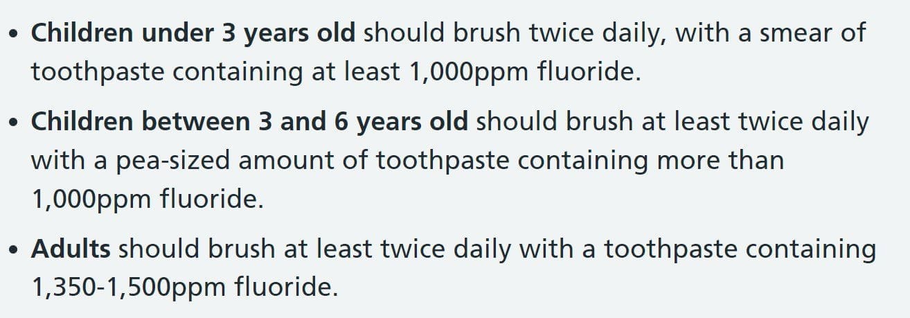 جرعة معجون الاسنان من الفلورايد