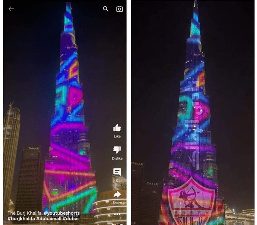 برج خليفة لم يظهر شعار الزمالك