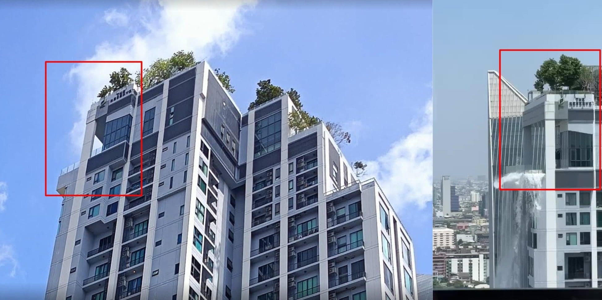 صورة مطابقة لقطة ثابتة من مقطع الادعاء (يمين)، مع صورة من خرائط جوجل (يسار) - زلزال