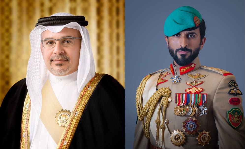 صورة مقارنة للصورة الظاهرة في الادعاء (يمين)، مع صورة ولي العهد البحريني (يسار)